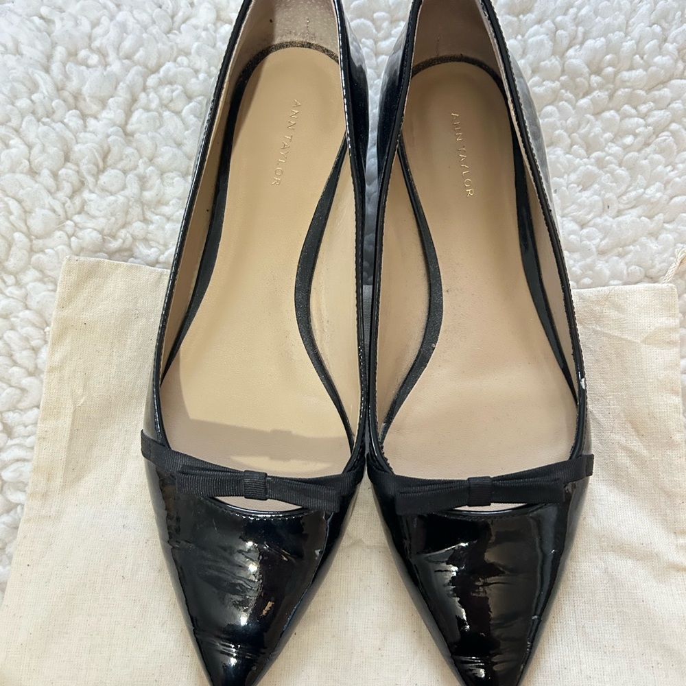 Ann Taylor Black Patent Leather Flats